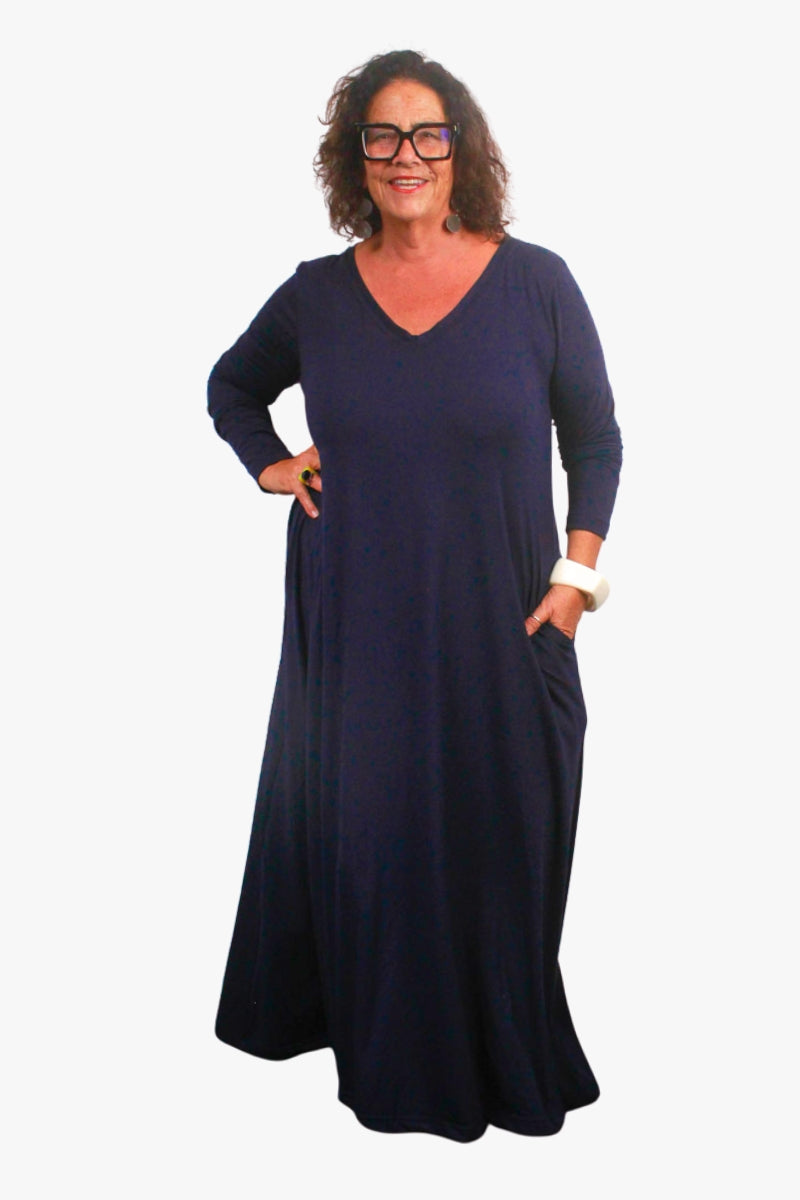 TCD A-line Dress - Navy Merino (LUCKY LAST - S =14/16)