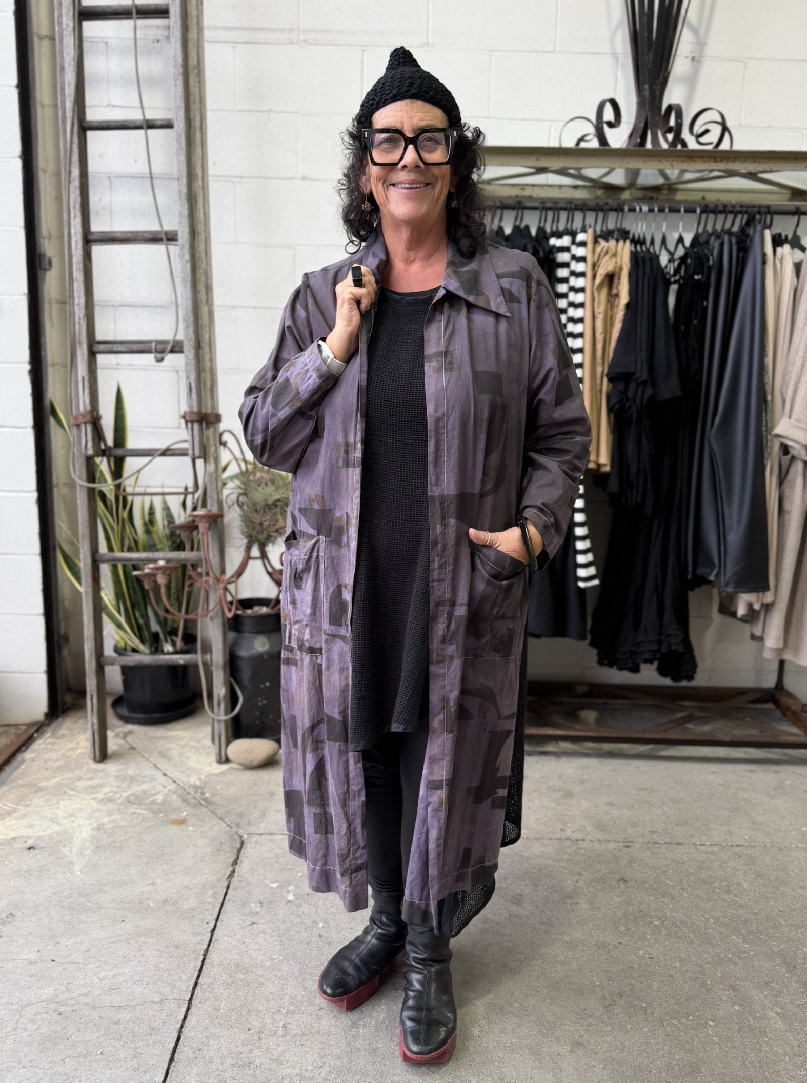 TCD Cleo Coat Split - Aubergine