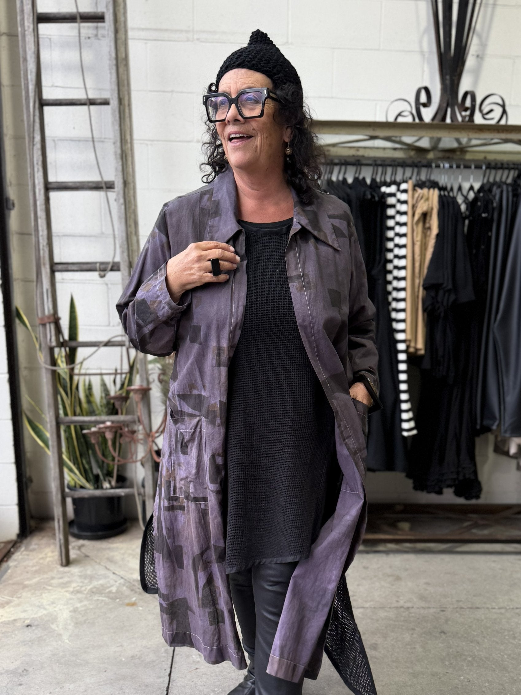 TCD Cleo Coat Split - Aubergine