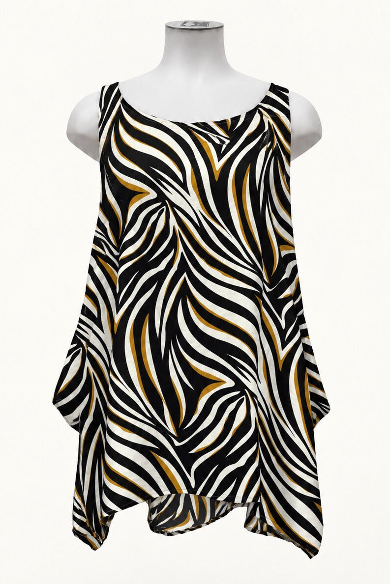 PRE ORDER TCD Drape Tunic - Golden Zebra