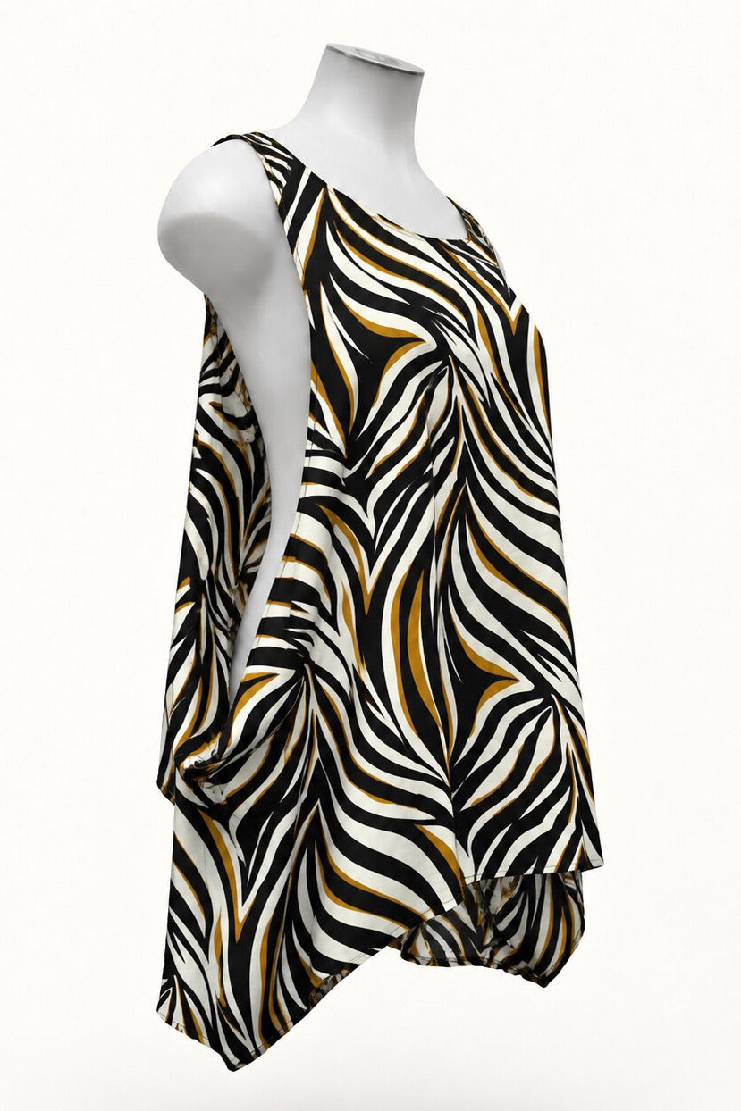 PRE ORDER TCD Drape Tunic - Golden Zebra