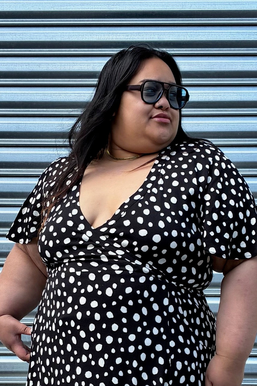 PRE ORDER TCD Katy Q Dress - Pebble Polka Dot