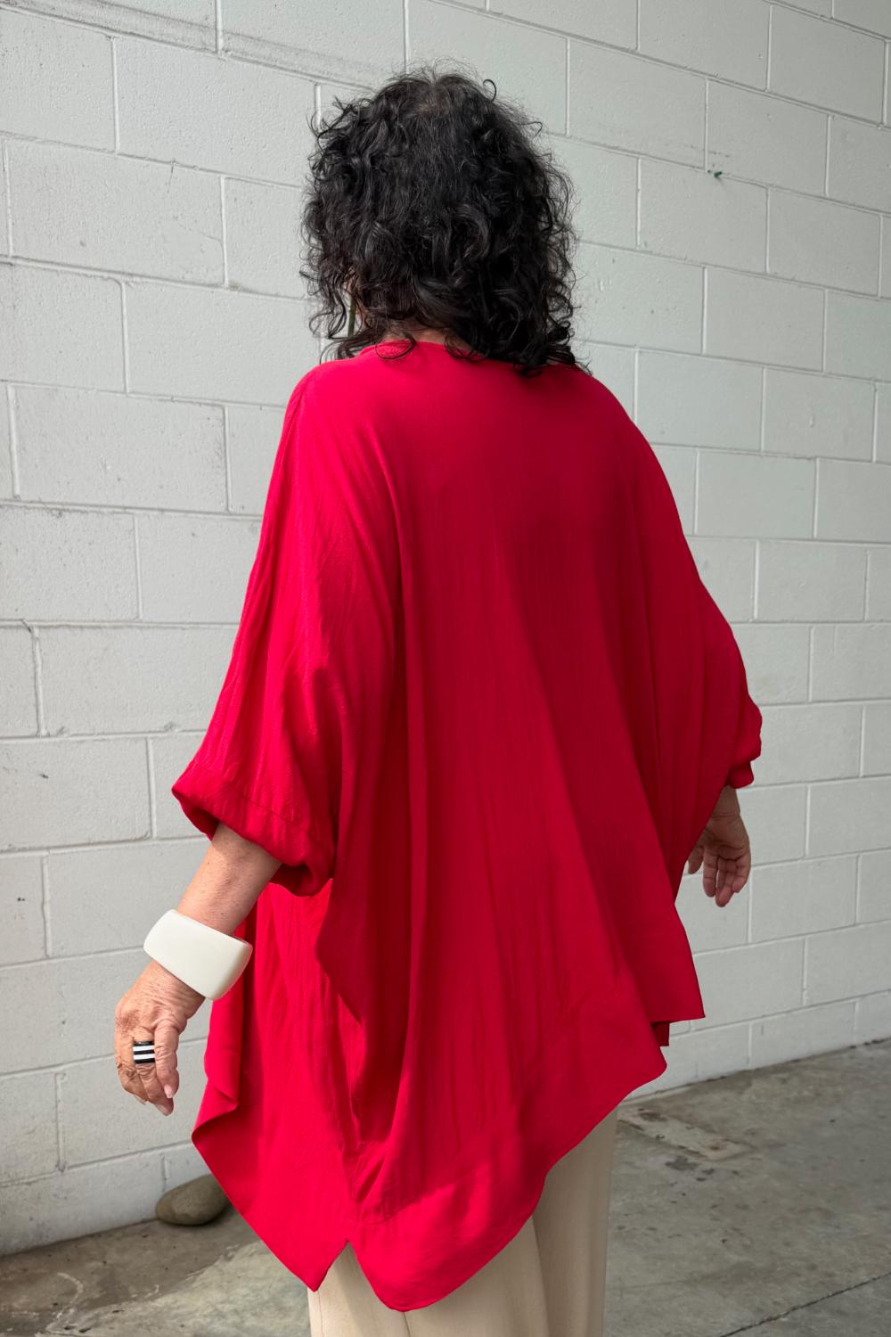 TCD Woven Tee Top - Red