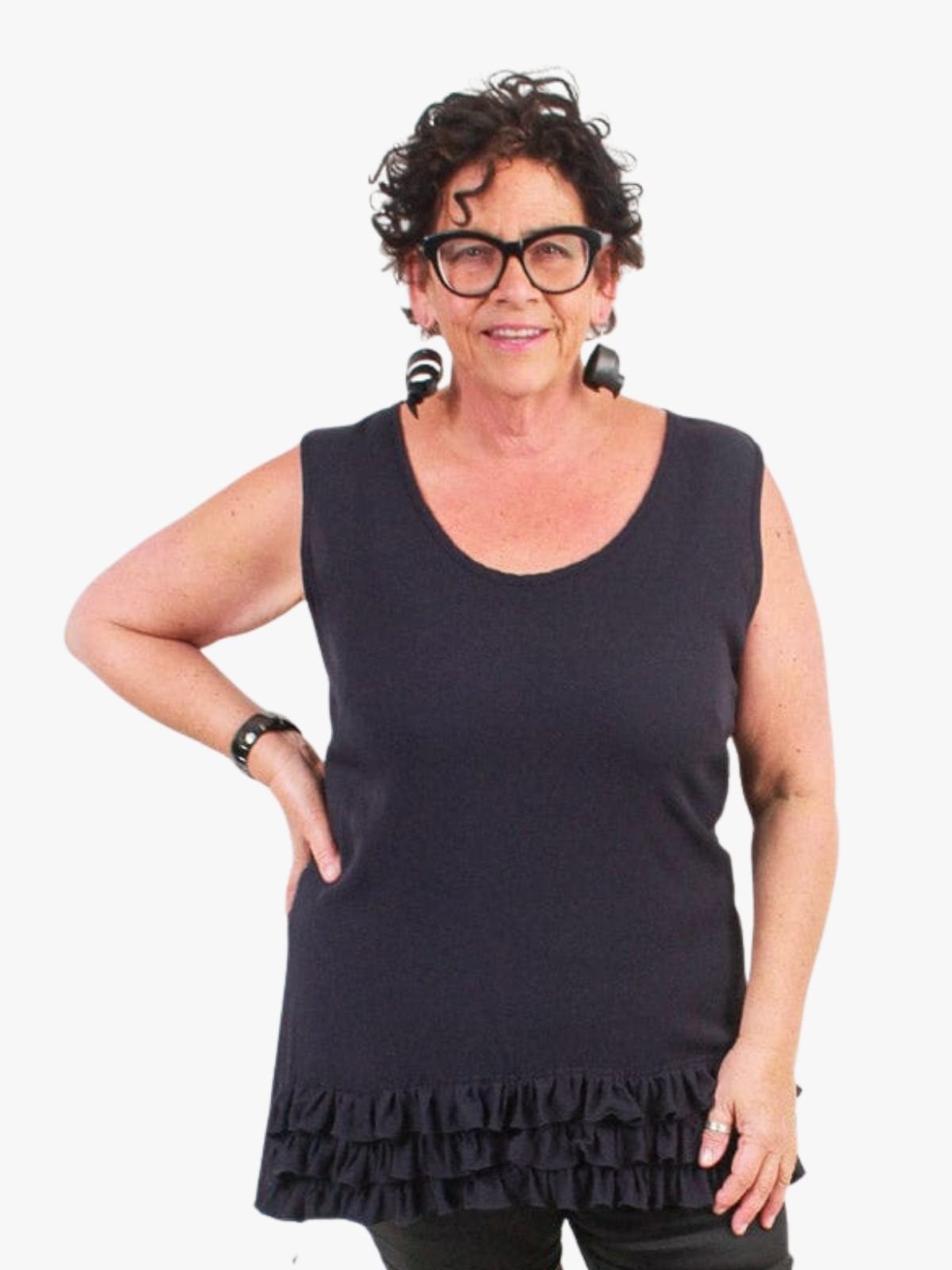 TCD Bobbie Frill Camisole - Navy