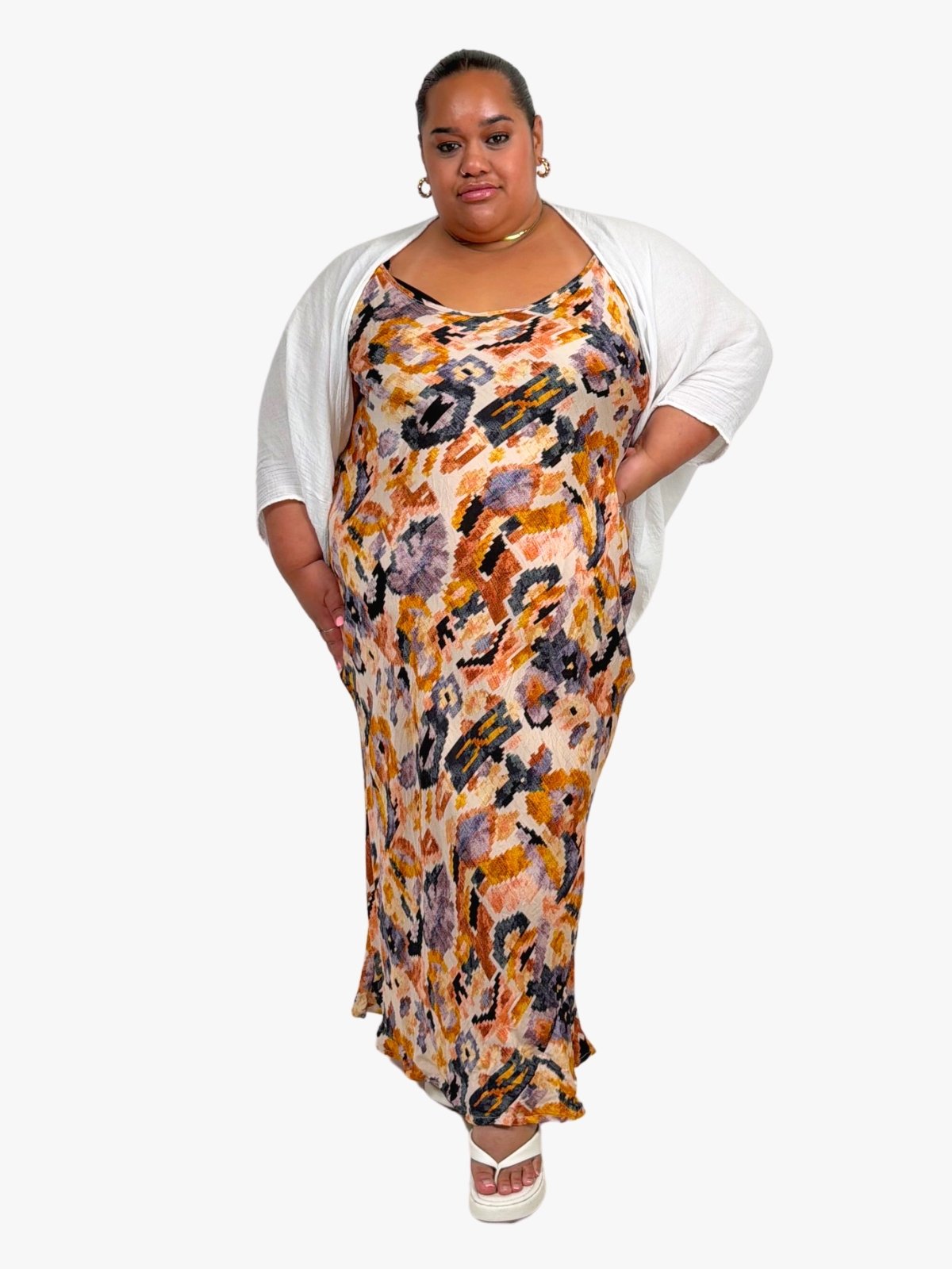 TCD Long Bias Slip Dress - Golden Breeze