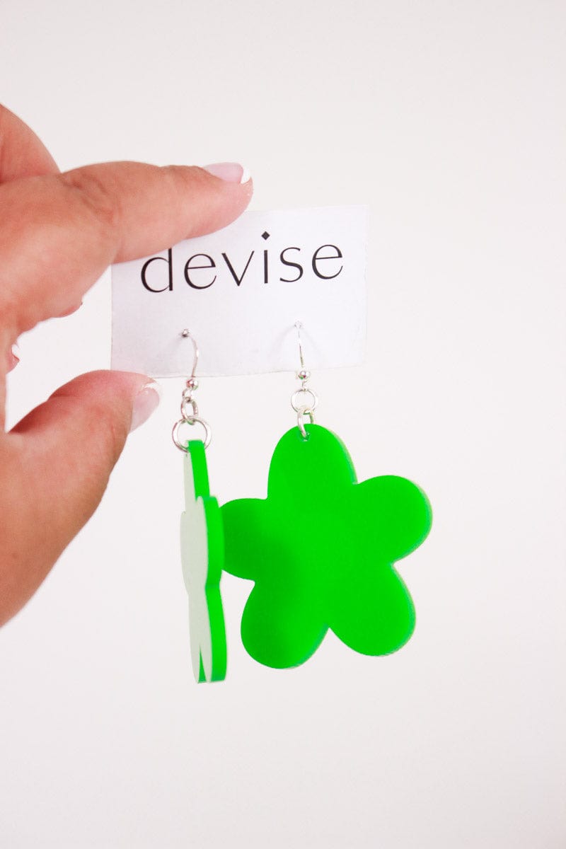 DEVISE Devise Flower Earrings - Green Shop