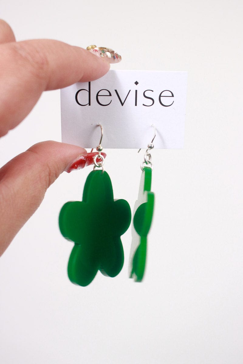 DEVISE Devise Mary Quant Flower Earrings - Dark Green Shop
