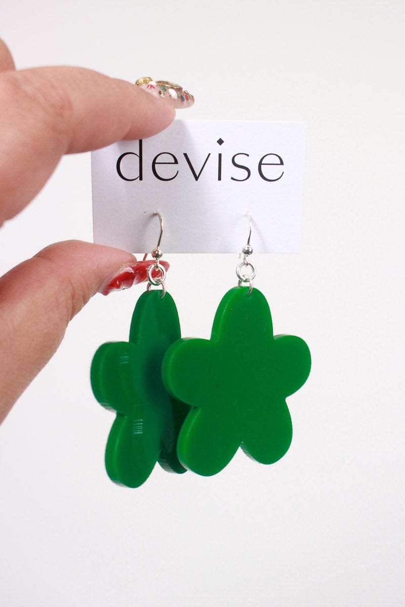 DEVISE Devise Mary Quant Flower Earrings - Dark Green Shop