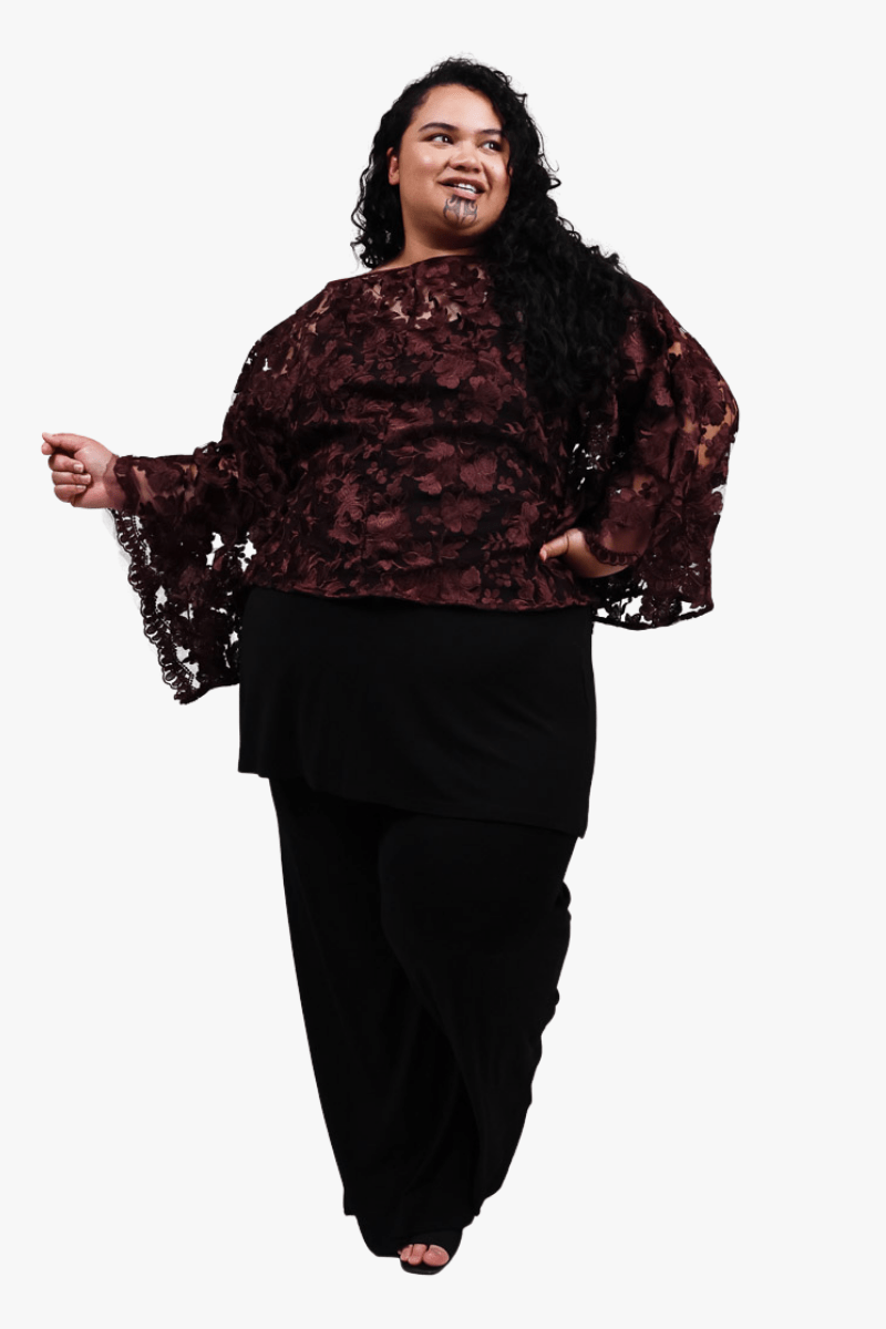 GORJIS Gorjis Cove Top - Merlot Top O/S = 14 - 24