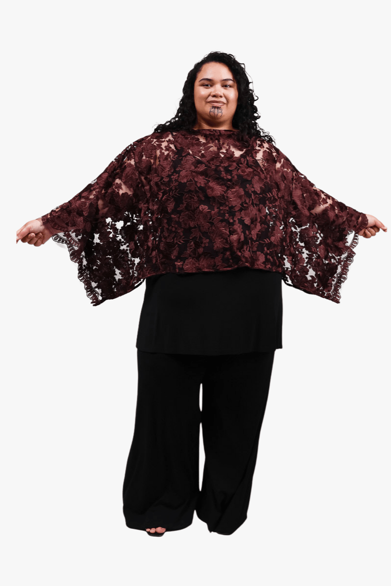 GORJIS Gorjis Cove Top - Merlot Top O/S = 14 - 24