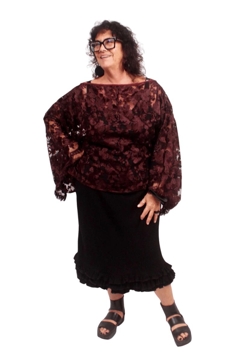GORJIS Gorjis Cove Top - Merlot Top O/S = 14 - 24