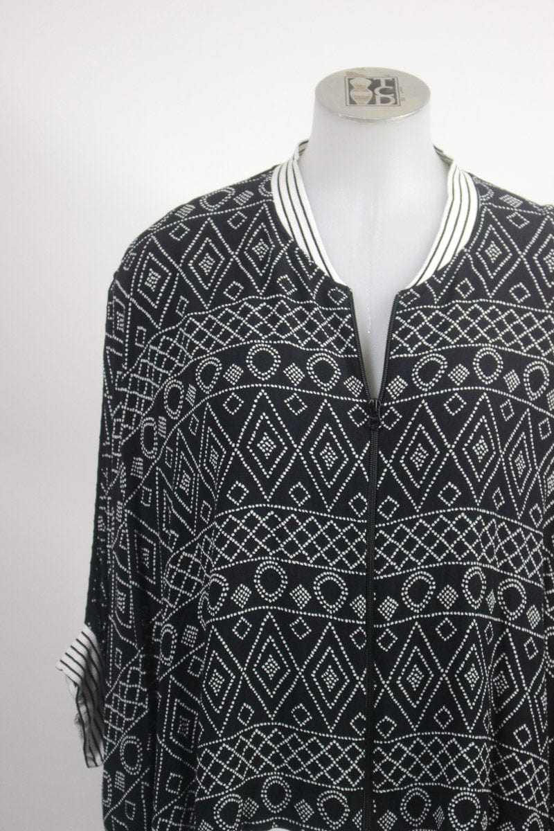 Juna Juna Bomber - Black + White Geo Bomber Shop O/S = 12-24