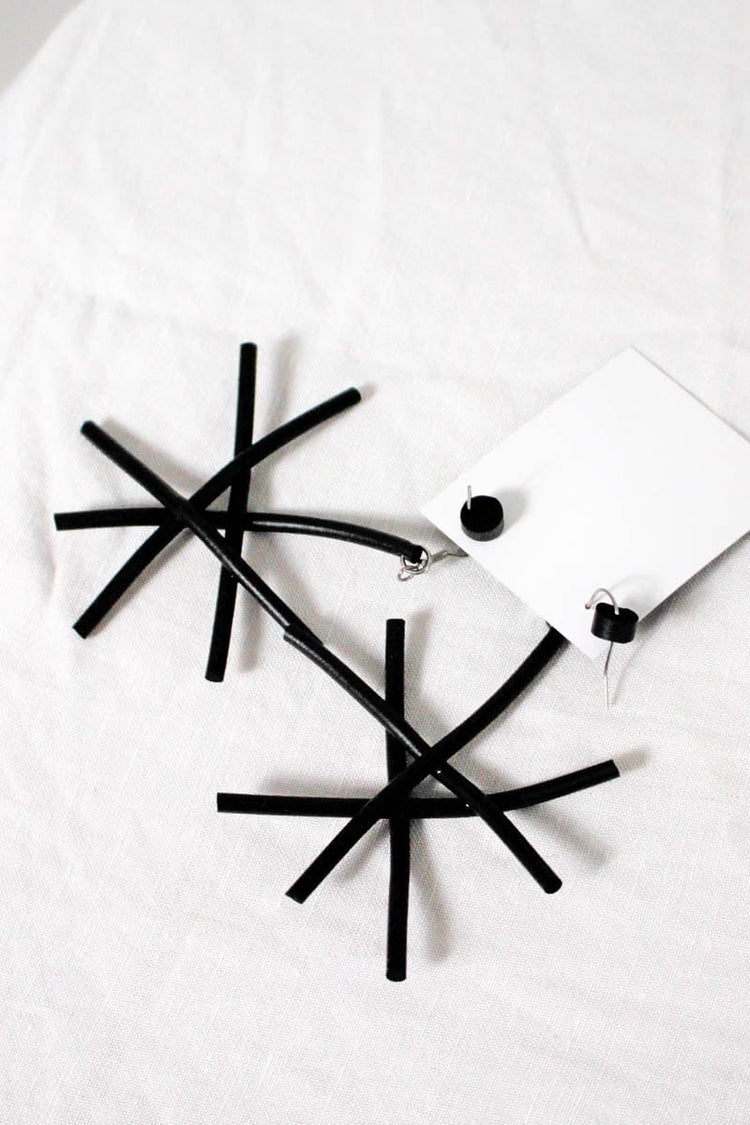 Mikas Mikas Batsu Earrings - Black Shop