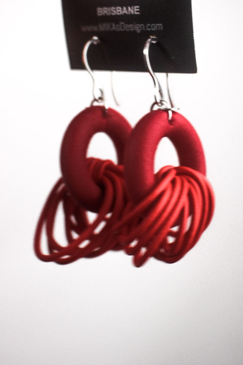 Mikas Mikas - Fan Rings Earrings - Red Shop