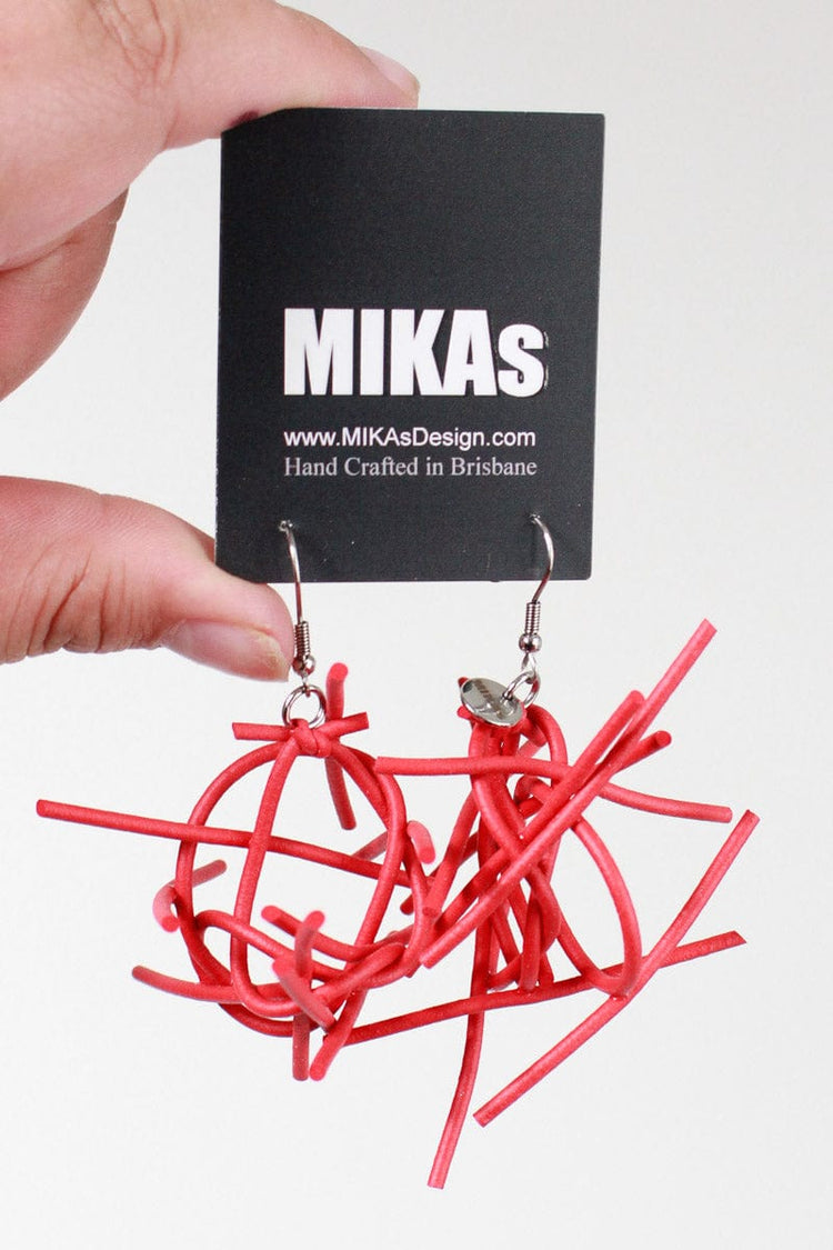 Mikas Mikas Web Earrings - Red Shop