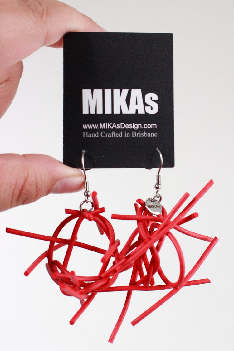 Mikas Mikas Web Earrings - Red Shop