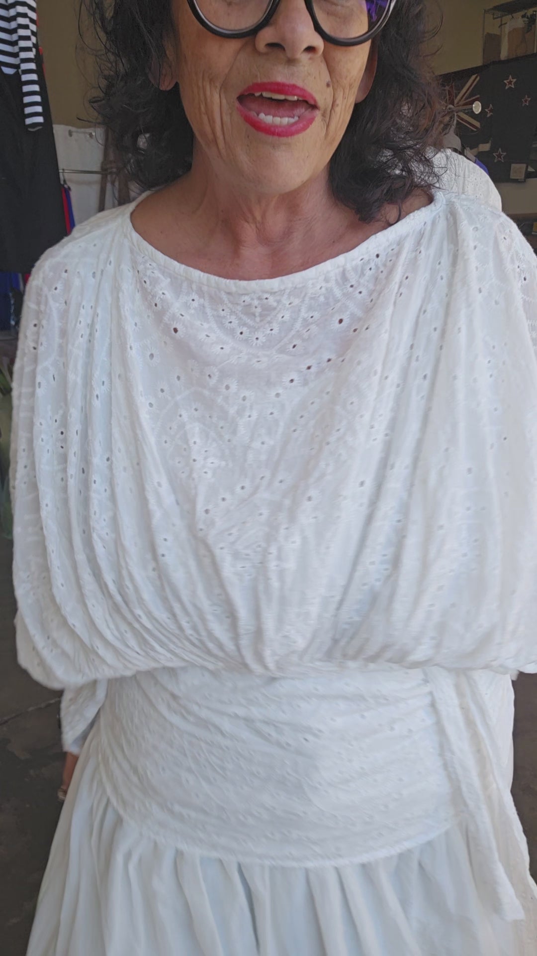 TCD Iris Top - White Cotton Anglaise