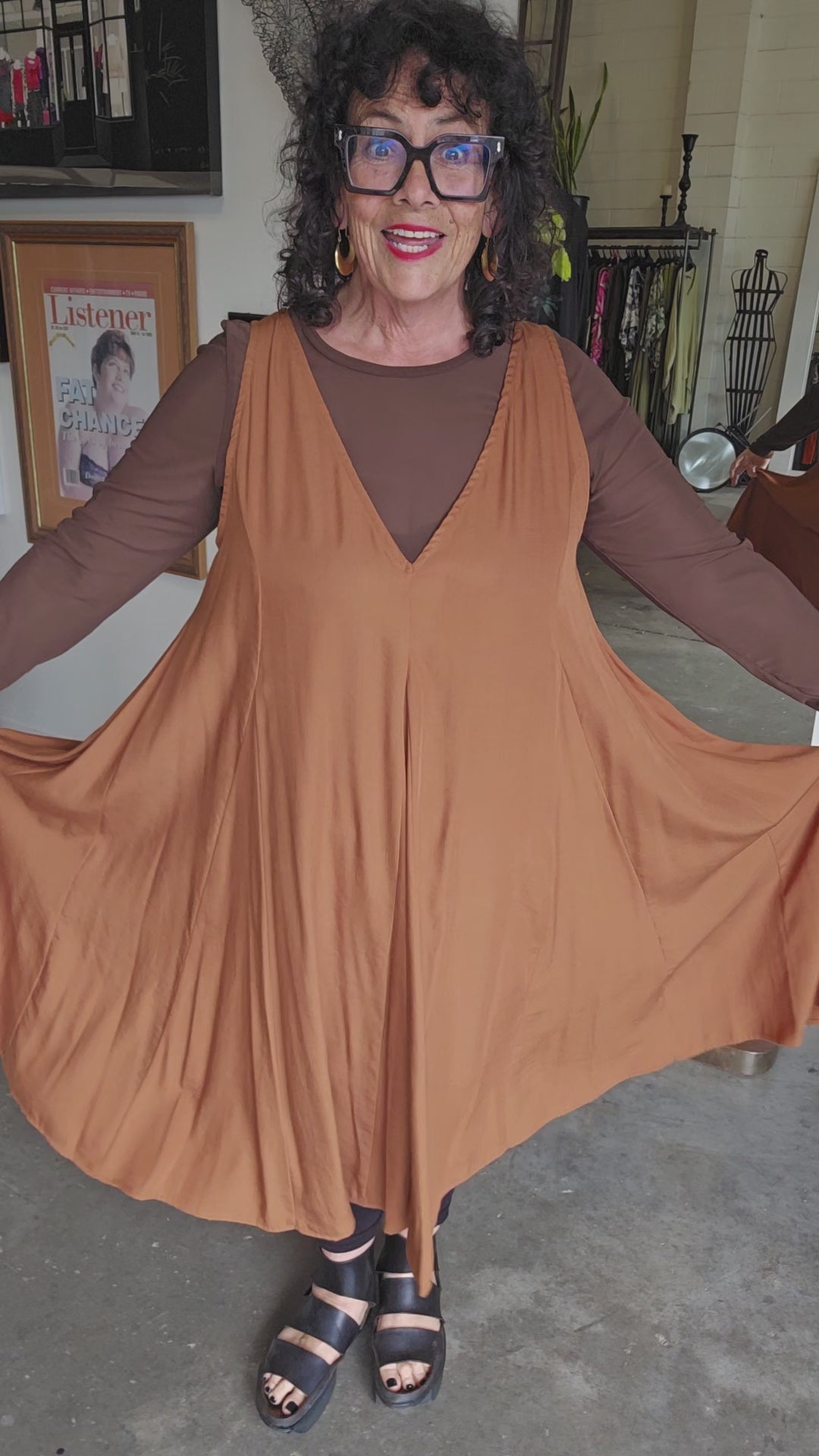 TCD Godet Dress - Cinnamon