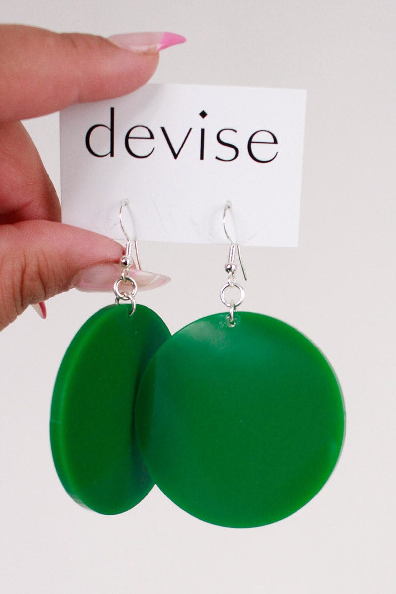 TBB Devise Circle Earrings - Green Shop