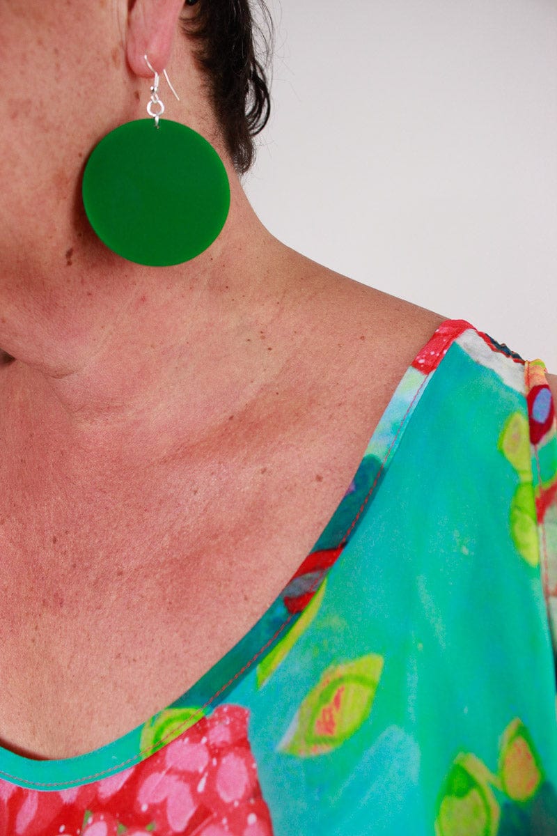 TBB Devise Circle Earrings - Green Shop