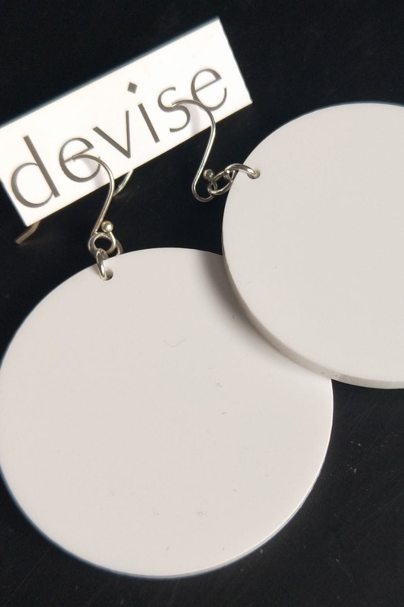 TBB Devise Circle Earrings - White Shop