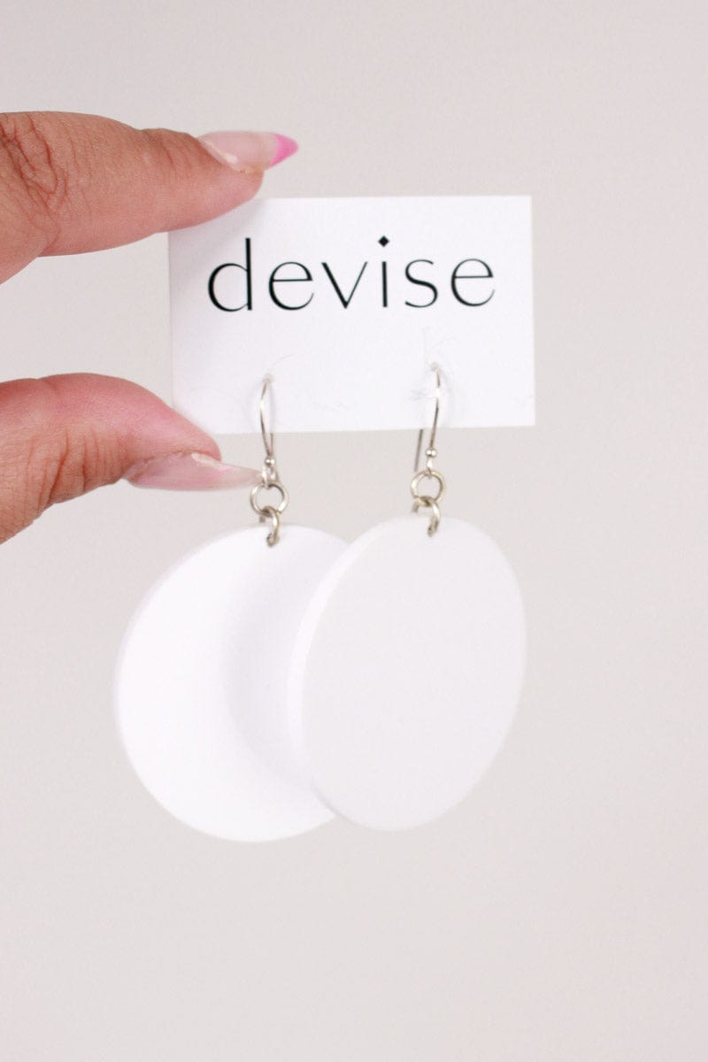 TBB Devise Circle Earrings - White Shop