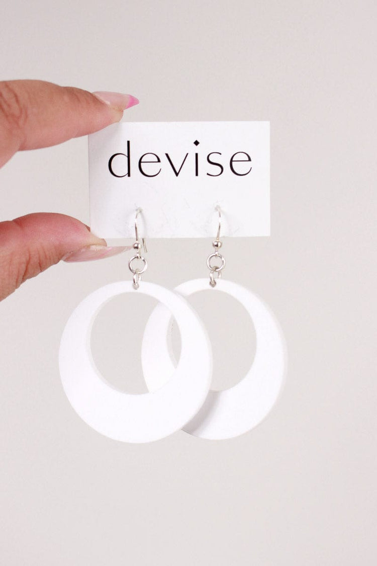 TBB Devise Drop Circle Earrings - White Shop