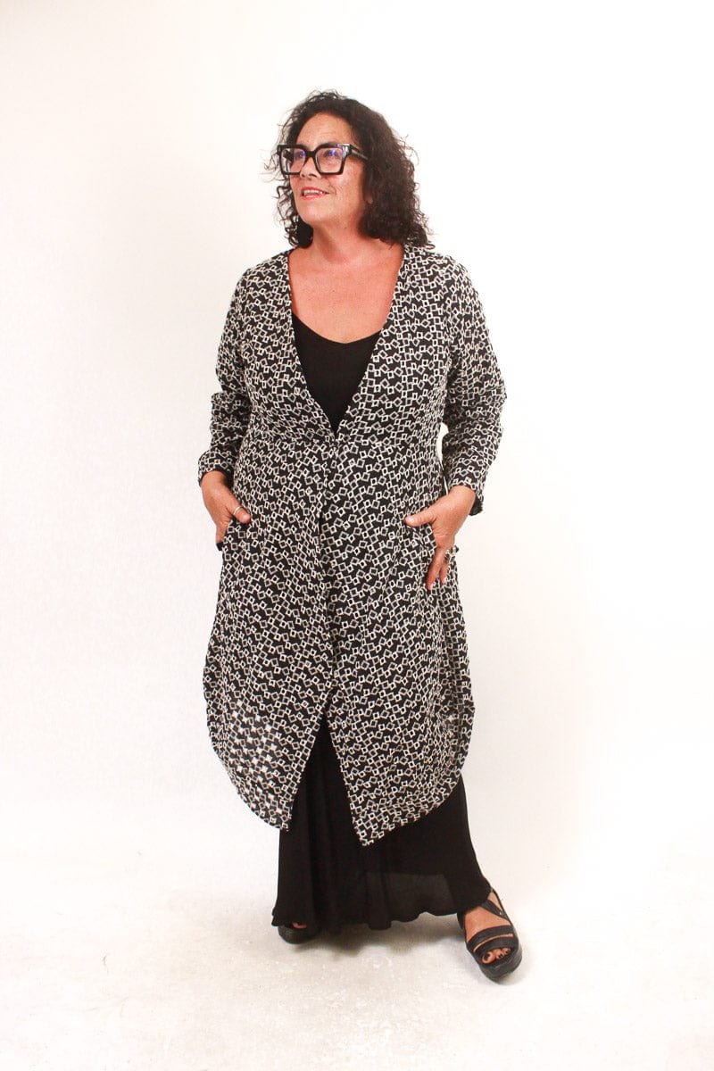 TCD TCD Solidarity Jacket - Black Textural Print Shop 1 = 16