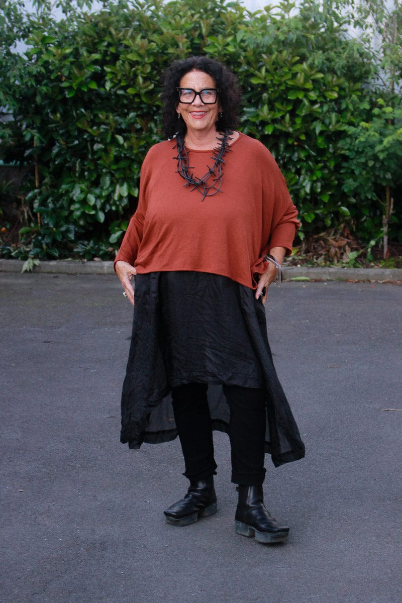 TCD TCD Lockdown Crop - Cinnamon Rib Knit Shop One Size = 14-24