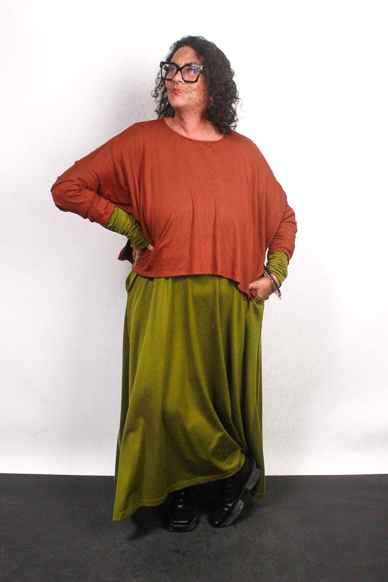 TCD TCD Lockdown Crop - Cinnamon Rib Knit Shop One Size = 14-24