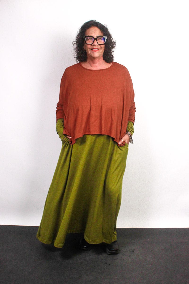 TCD TCD Lockdown Crop - Cinnamon Rib Knit Shop One Size = 14-24