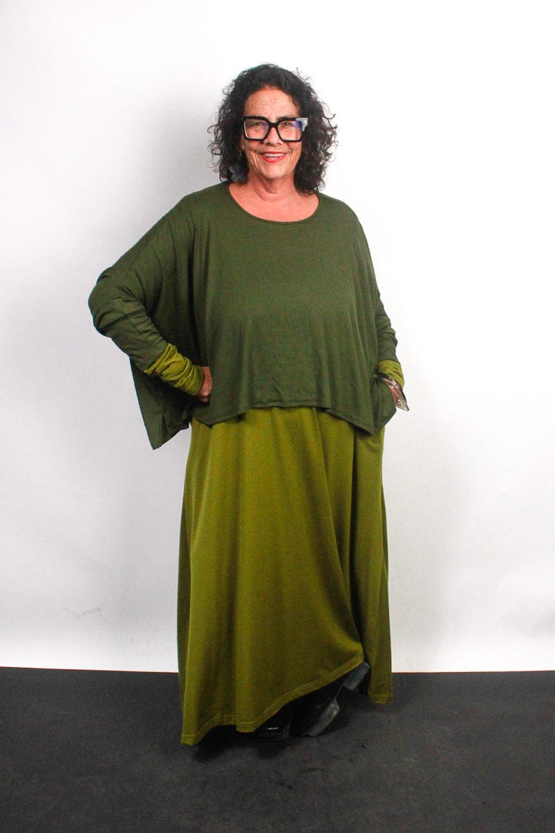 TCD TCD Lockdown Crop - Khaki Rib Knit Shop One Size = 14-24