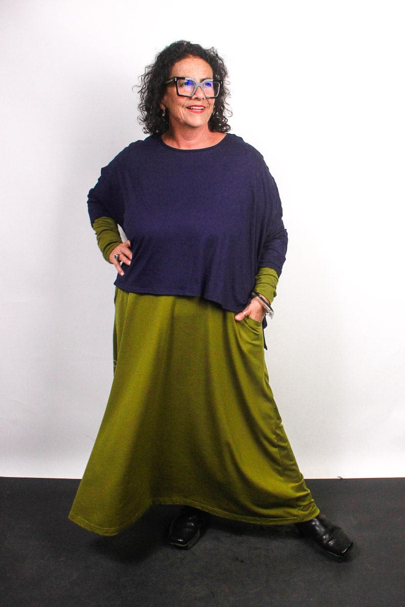 TCD TCD Lockdown Crop - Navy Rib Knit Shop One Size = 14-24