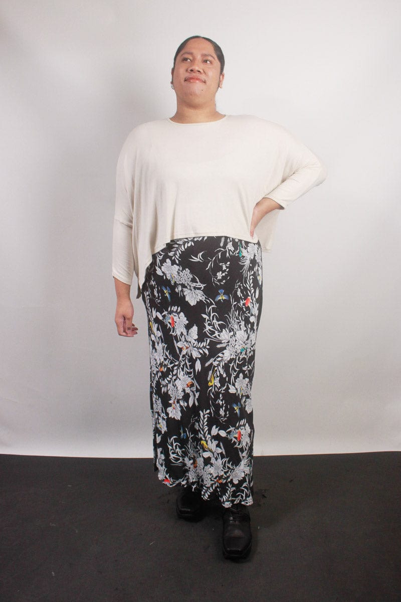 TCD TCD Lockdown Crop - Stone Rib Knit Shop One Size = 14-24