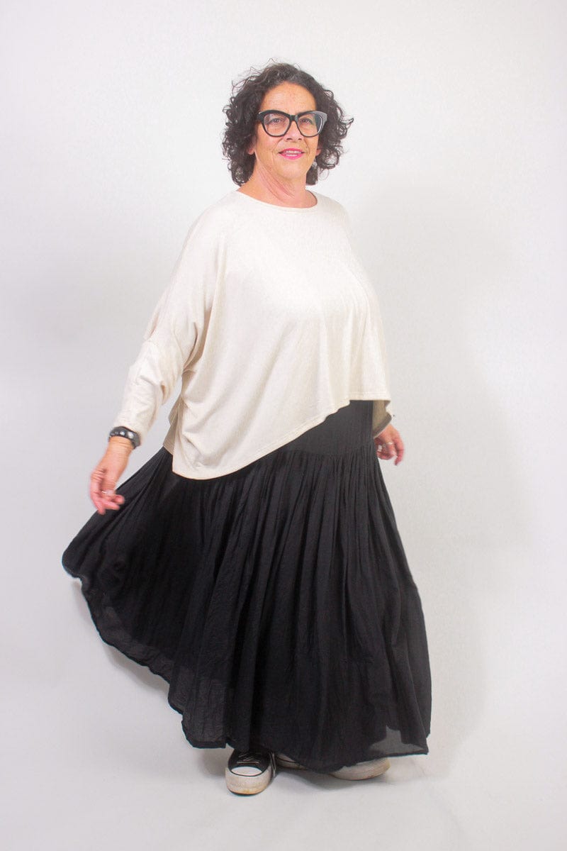 TCD TCD Lockdown Crop - Stone Rib Knit Shop One Size = 14-24