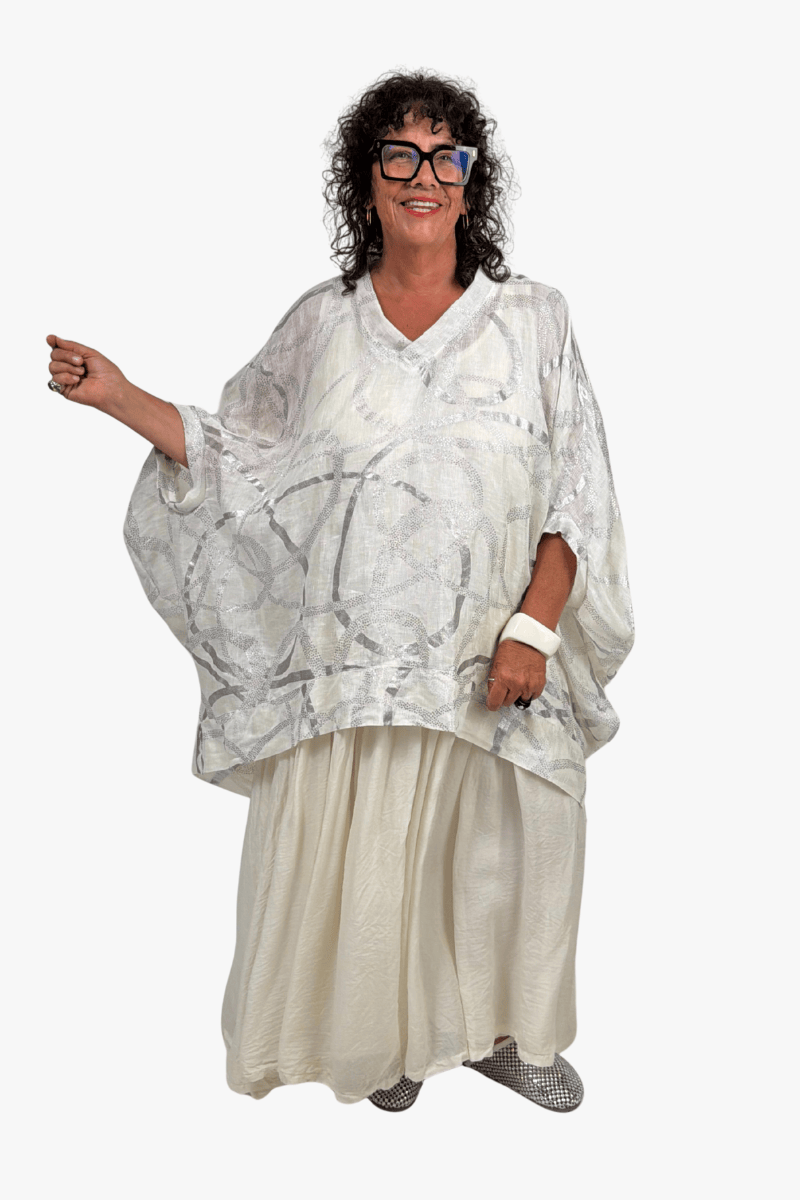 TCD TCD Mod Top - Silver ring and spots Shop One Size = 14-24