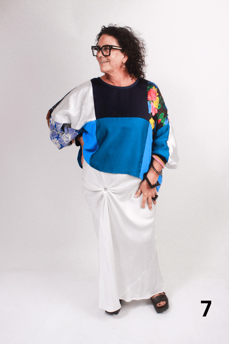 TCD TCD Patchwork Top - Woven Blue Prints Shop OS = 14-24 (7)