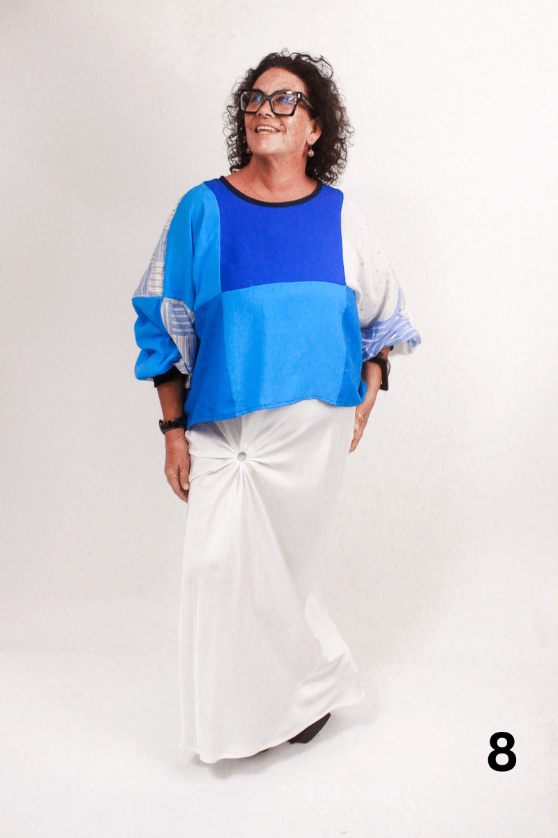 TCD TCD Patchwork Top - Woven Blue Prints Shop OS = 14-24 (8)