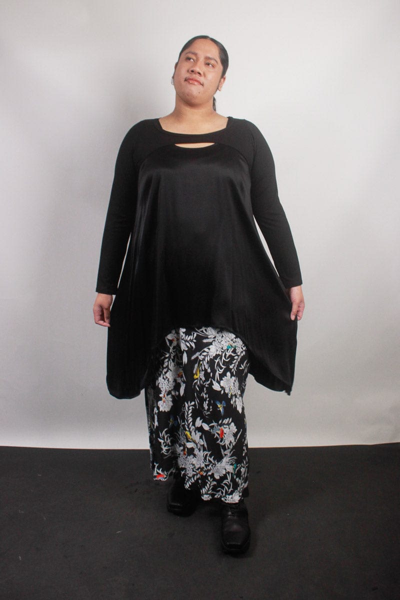 TCD TCD Athena Tunic - Black Satin Shop