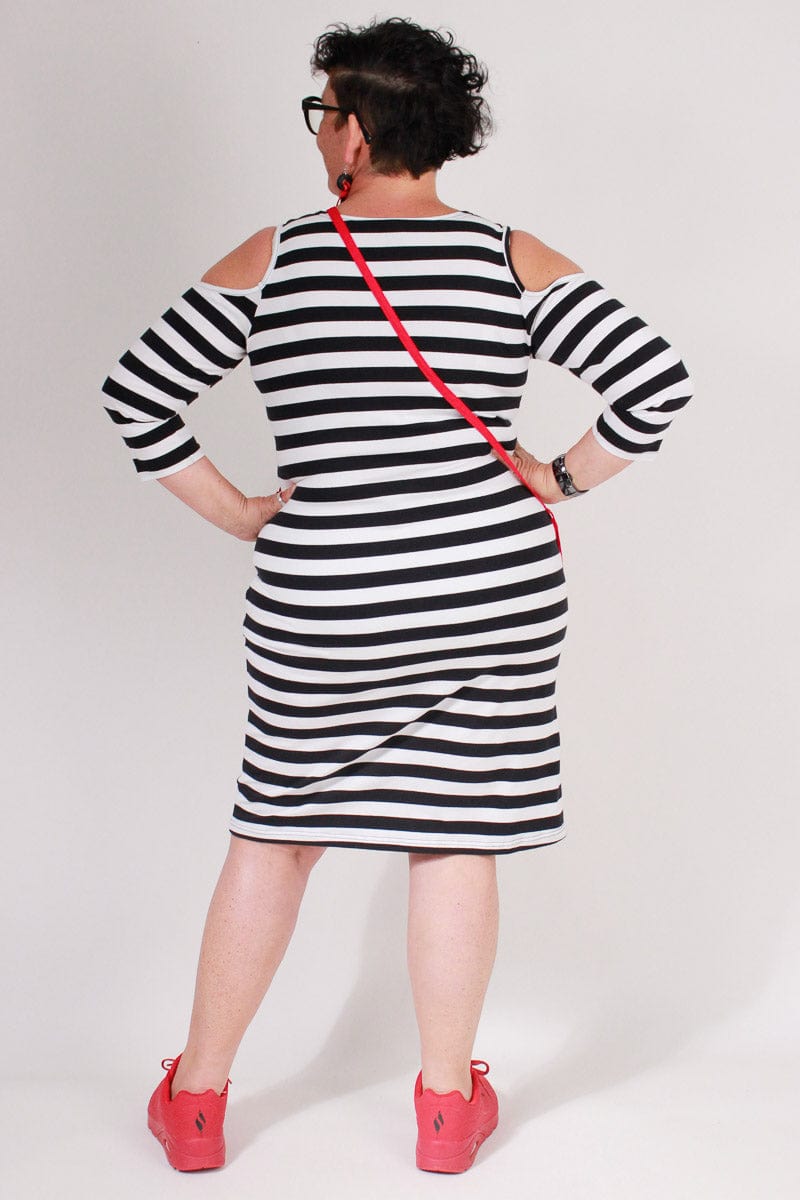 TCD TCD Cut Out Mia - Black & White Stripes Shop