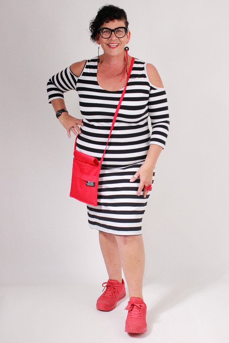 TCD TCD Cut Out Mia - Black & White Stripes Shop