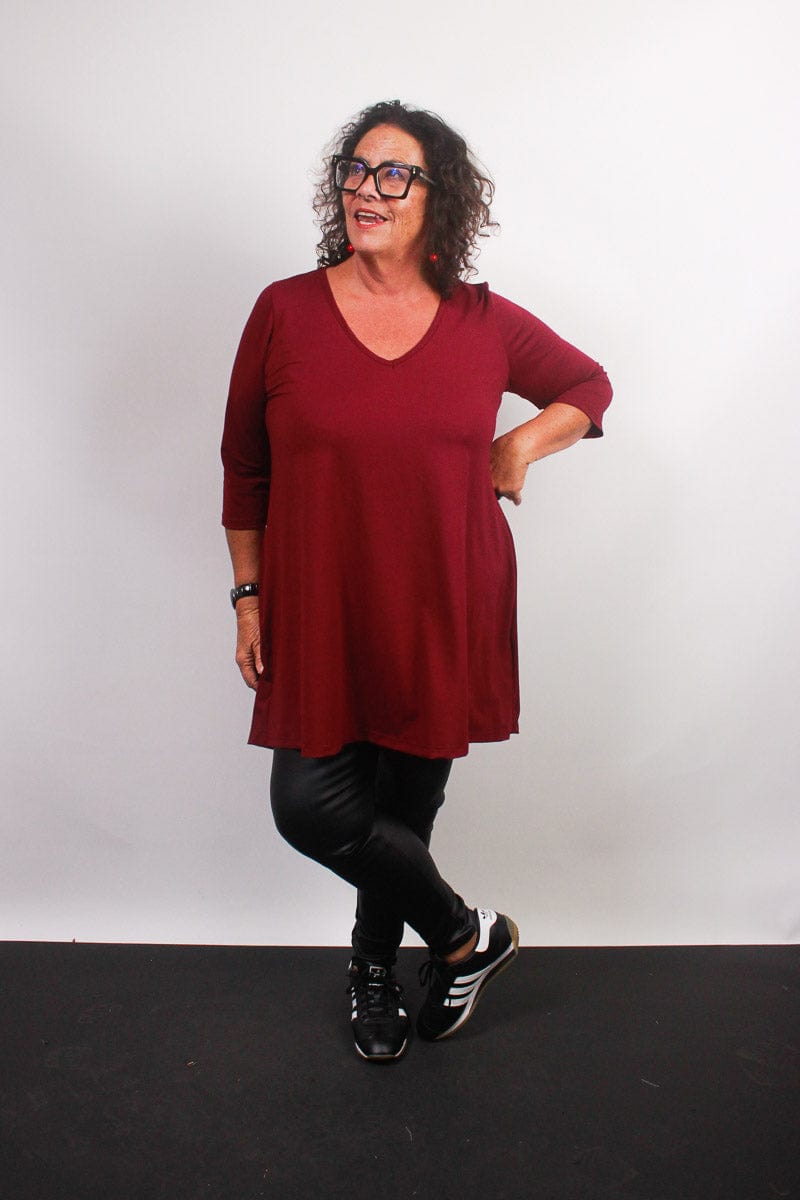 TCD TCD Evie Tee (T-Shirt) - Merlot Shop