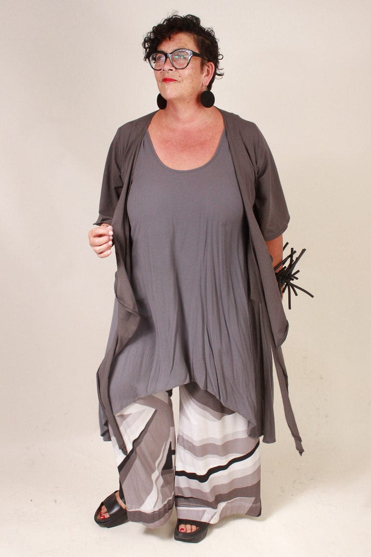 TCD TCD Flared Sleeve Wrap Cardi - Grey Shop
