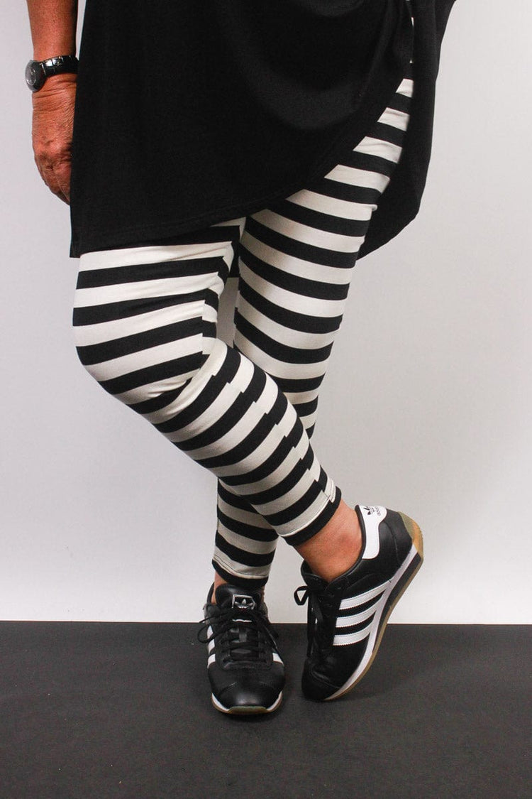 TCD TCD Leggings - Big Stripe Cream/Black Shop