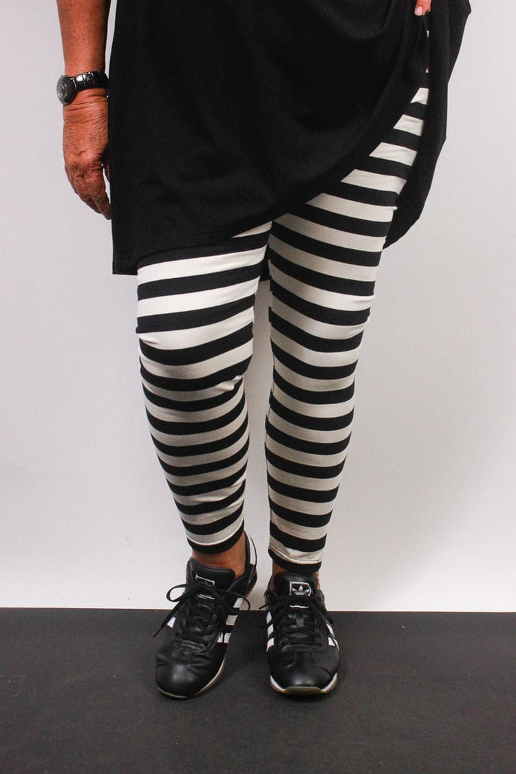 TCD TCD Leggings - Big Stripe Cream/Black Shop