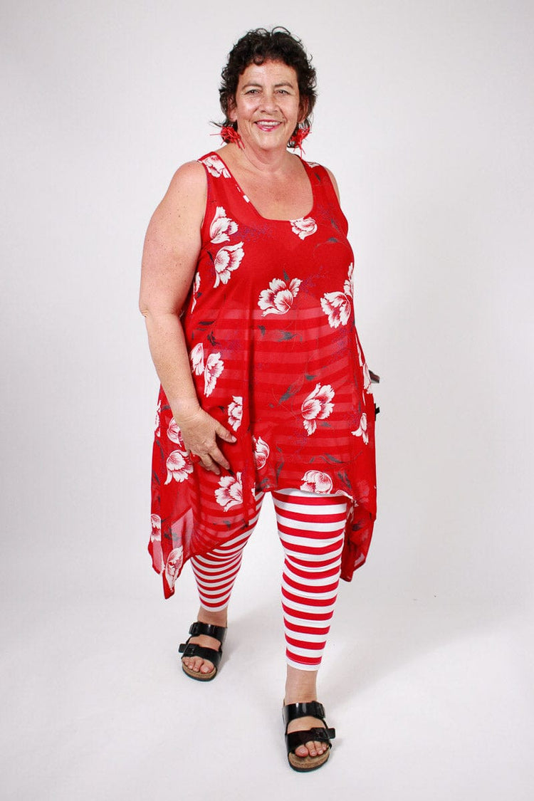 TCD TCD Leggings - Big Stripe Red/White Shop