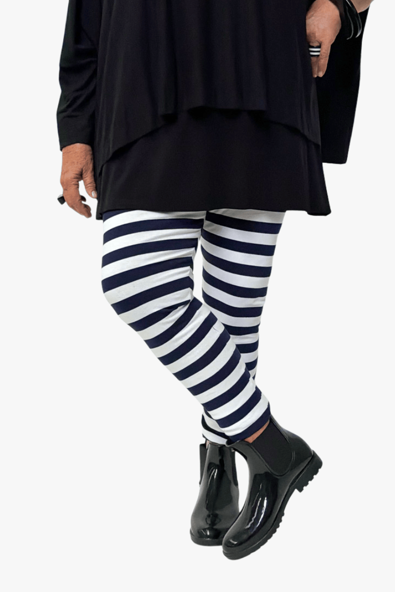 TCD TCD Leggings - Big Stripe White/Navy Shop