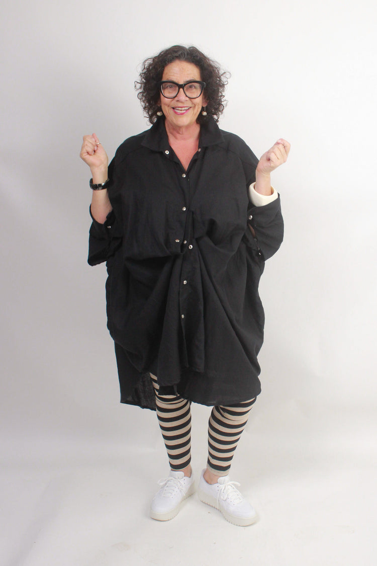 TCD TCD Leggings - Black & Natural Stripe Shop