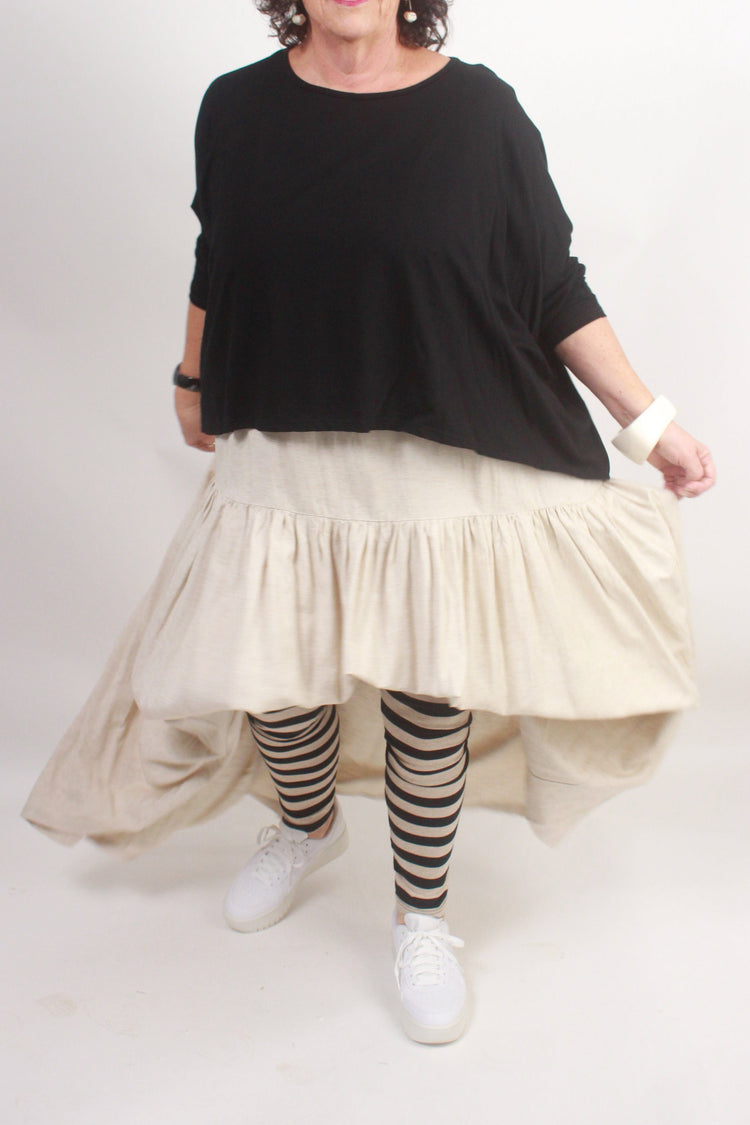 TCD TCD Leggings - Black & Natural Stripe Shop