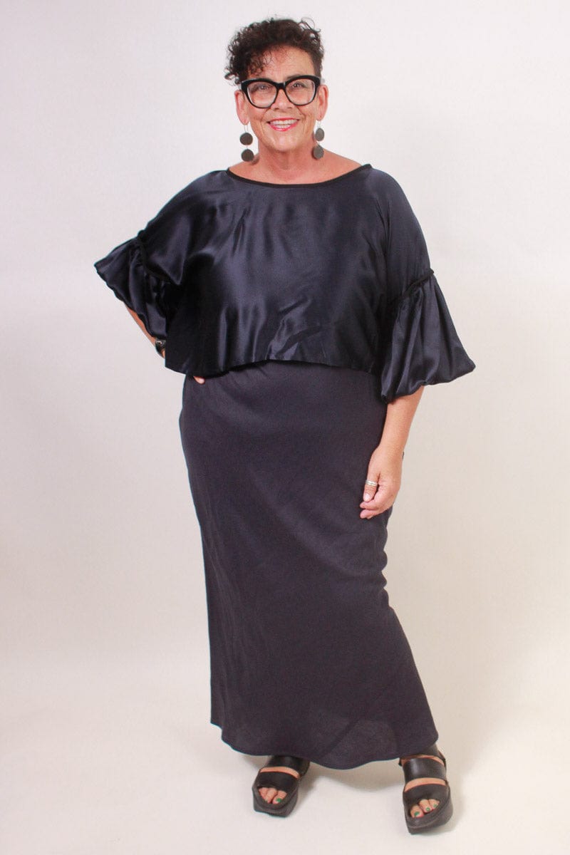 TCD TCD Long Bias Slip - Navy Linen Shop